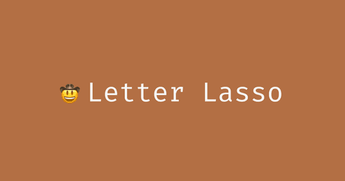 A logo of the words Letter Lasso and a lotus flower